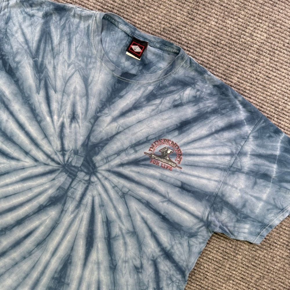 Independent Truck Co Tie Dye Skateboard T-Shirt Blue Vulture Graphic Men 2XL Tee